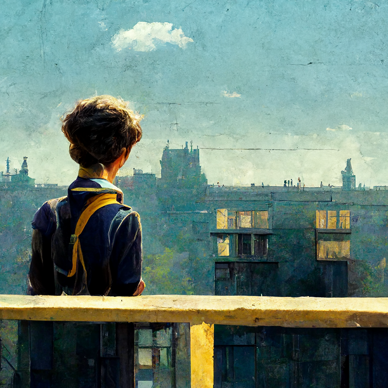 Hammad_A_school_boy_looking_down_from_a_building_rooftop_bbbd82b5-722a-45f1-8fda-5284eab6a36b.png