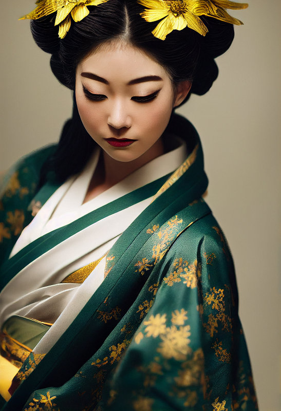 FloppyMooseWaffle_stunning_geisha_dark_green_kimono_shining_gol_69501733-3c39-477c-978f-fe999ec6ee40.png