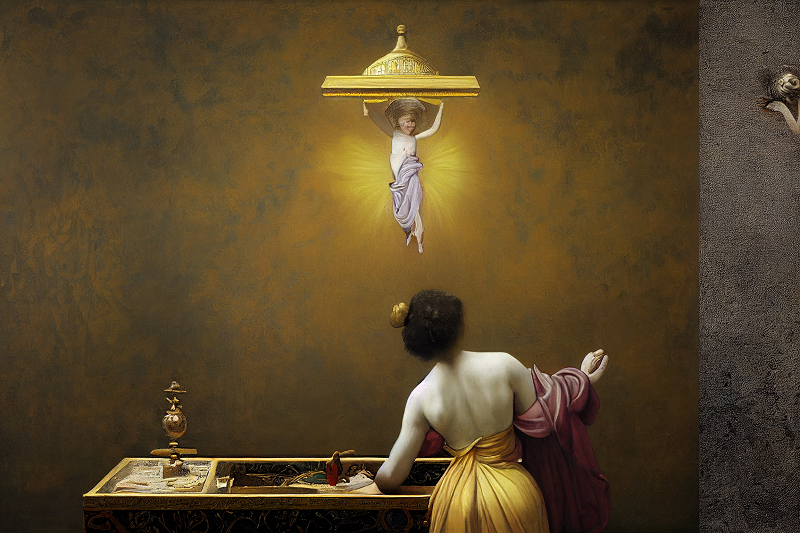 Thong_Nguyen_religious_painting_of_a_levitating_sponge_mechanic_22686d10-420b-4a6a-9433-0739021e9188.png