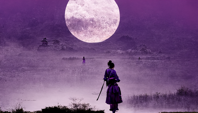 Savannah_samurai_girl_standing_looking_back_moon_purple_landsca_9d94f48a-eaa3-4027-9917-d048d7da72b0.png